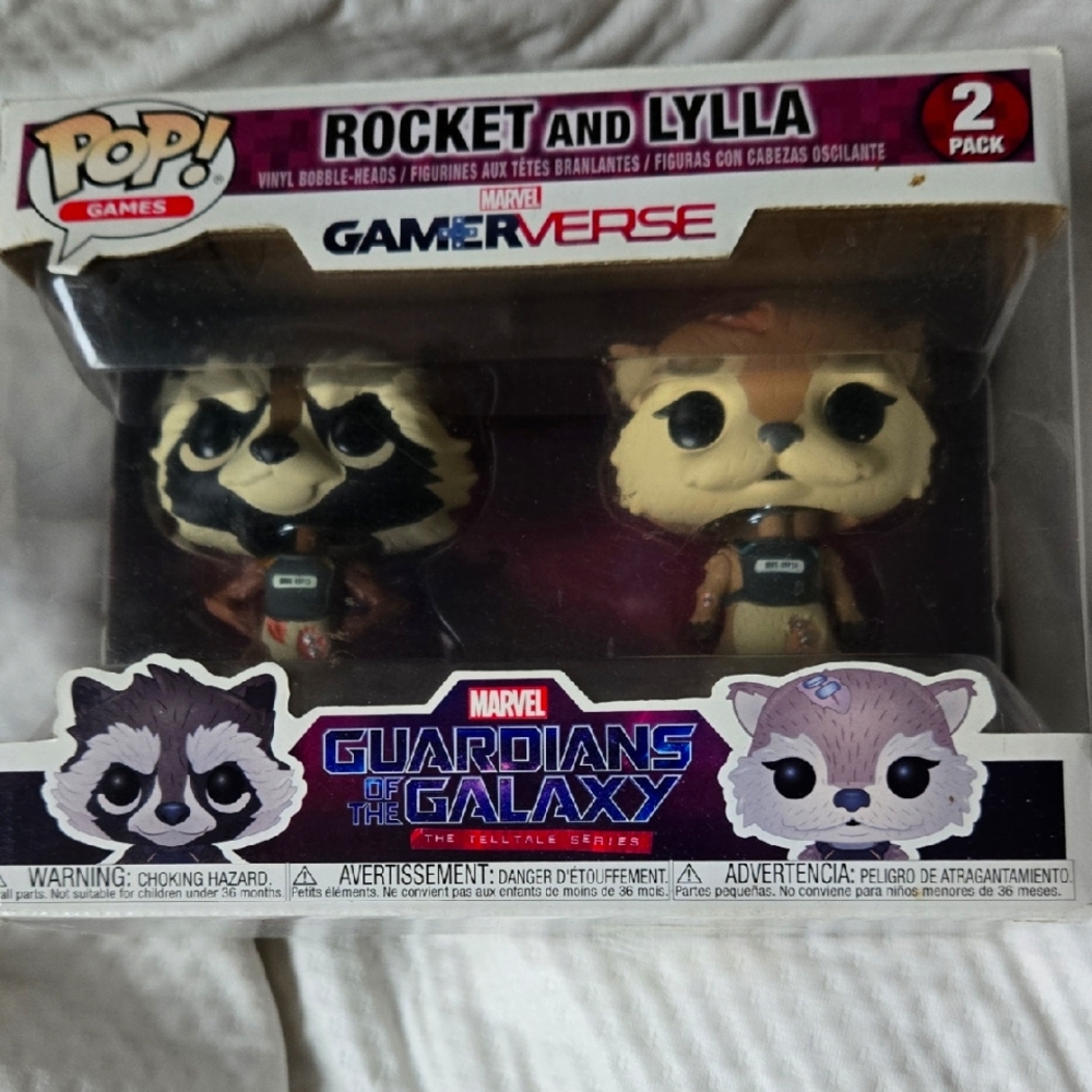 Marvel Guardians of the Galaxy Rocket and Lylla Figures - Black and Brown